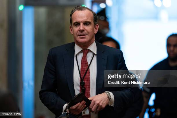 White House Coordinator for the Middle East and North Africa Brett McGurk arrives at the U.S. Capitol on April 18, 2024 in Washington, DC. Speaker...