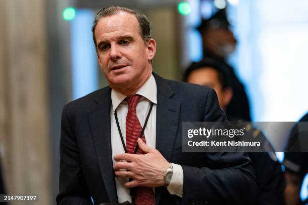 White House Coordinator for the Middle East and North Africa Brett McGurk arrives at the U.S. Capitol on April 18, 2024 in Washington, DC. Speaker...