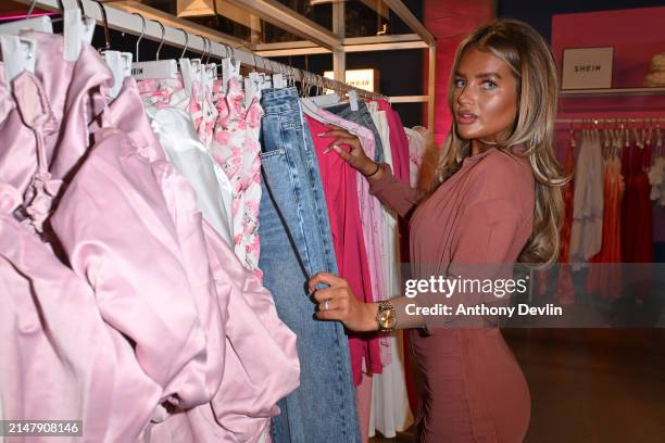 Mia Woodhall attends the launch of the SHEIN pop-up store at Liverpool One on April 18, 2024 in Liverpool, England.