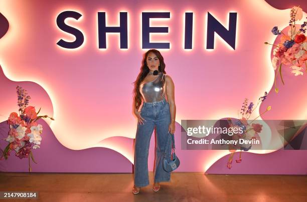 Sophie Kasaei attends the launch of the SHEIN pop-up store at Liverpool One on April 18, 2024 in Liverpool, England.
