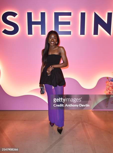 Fikayo Olowolagba attends the launch of the SHEIN pop-up store at Liverpool One on April 18, 2024 in Liverpool, England.