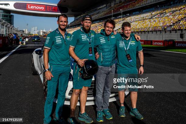 Aston Martin Pirelli Hot Laps. Fernando Alonso, Aston Martin F1 Team, and colleagues during previews ahead of the F1 Grand Prix of China at Shanghai...