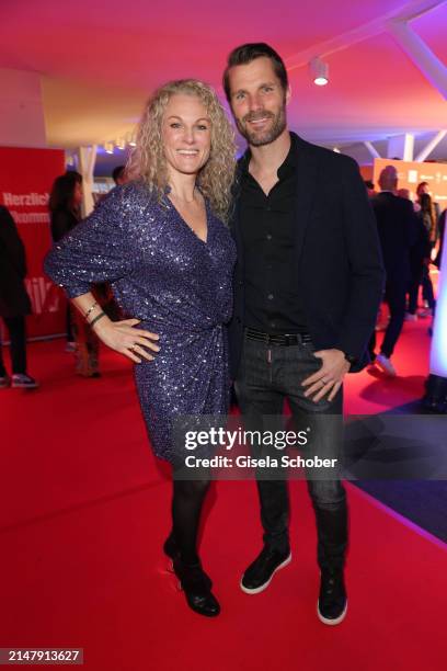 Christina Surer, Martin Tomczyk during the "Aufschlag bei BILD" 2024 during the BMW Open at MTTC Iphitos e.V. On April 18, 2024 in Munich, Germany.