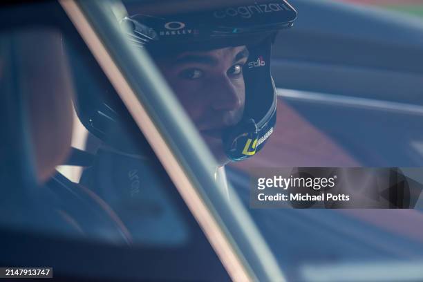 Aston Martin Pirelli Hot Laps activity. Lance Stroll, Aston Martin F1 Team during previews ahead of the F1 Grand Prix of China at Shanghai...
