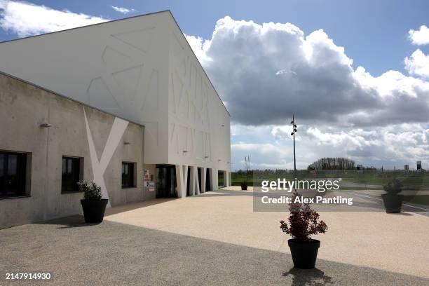 View of the venue exterior during Chateauroux National Tournament - 10/25/50 And Shotgun, Olympic Shooting Test Event on April 09, 2024 in...