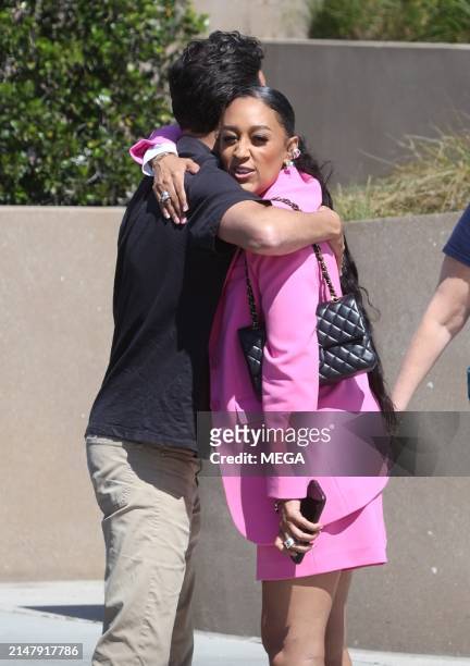 Tia Mowry is seen on April 17, 2024 in Beverly Hills, California.