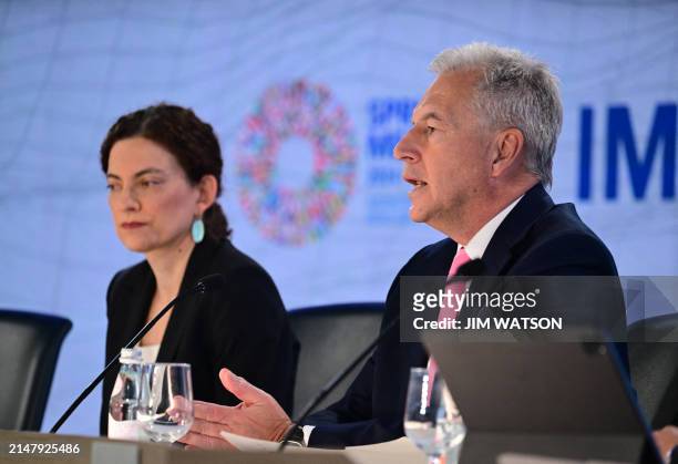 International Monetary Fund European Department Director Alfred Kammer speaks at a press conference on the Regional Economic Outlook for Europe,...