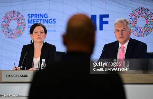 International Monetary Fund European Department Director Alfred Kammer with Oya Celasun , Chief of the World Economic Studies Division of the IMF's...