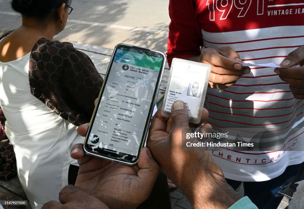 Pags During Election A Voter checks his details before casting the vote during the First ...