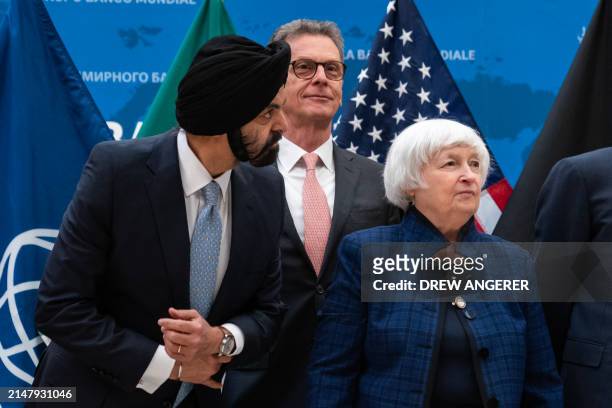 World Bank Group President Ajay Banga, Italian Director General of the Treasury Riccardo Barbieri Hermitte, and US Treasury Secretary Janet Yellen...