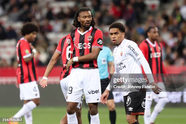 Khephren THURAM during the Ligue 1 Uber Eats match between Nice and Lorient at Allianz Riviera on April 19, 2024 in Nice, France.