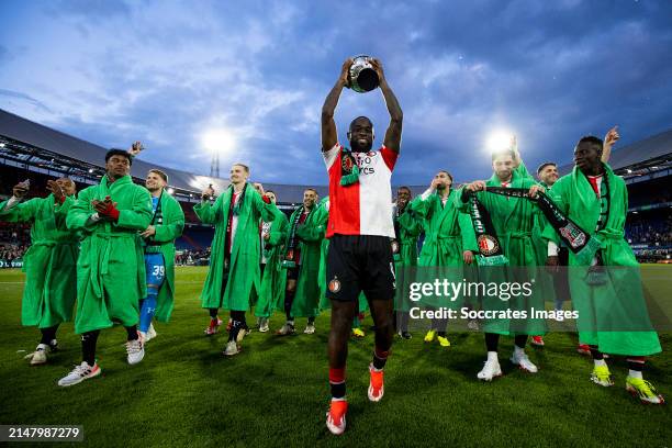 Igor Paixao of Feyenoord, Jaden Slory of Feyenoord, Mikki van Sas of Feyenoord, Thomas Beelen of Feyenoord, Luka Ivanusec of Feyenoord, Ondrej Lingr...