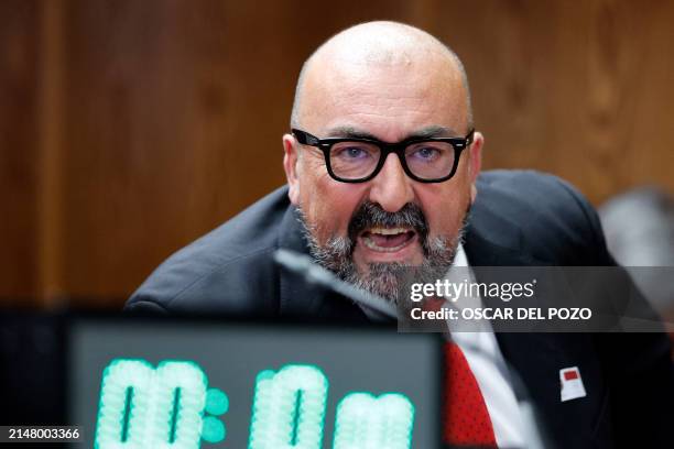 Koldo Garcia, former adviser of Spanish transport minister, attends an investigation commision over a graft case linked to the purchase of face masks...