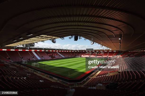 General view ahead of the Sky Bet Championship match between Southampton FC and Coventry City at St. Mary's Stadium on April 09, 2024 in Southampton,...