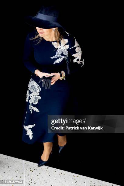 Queen Maxima of The Netherlands attends the launch of Amsterdams Stagepact MBO at Capital C on April 9, 2024 in Amsterdam, Netherlands. The...