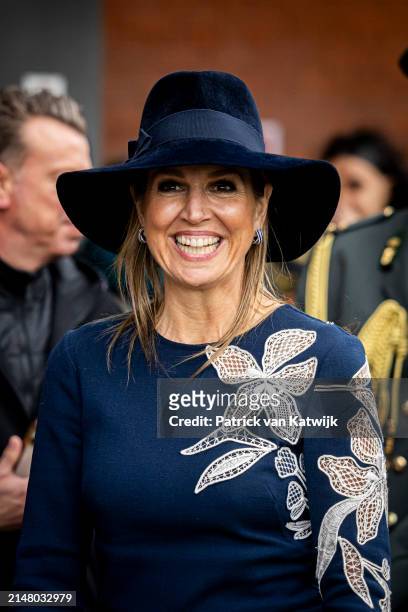 Queen Maxima of The Netherlands attends the launch of Amsterdams Stagepact MBO at Capital C on April 9, 2024 in Amsterdam, Netherlands. The...