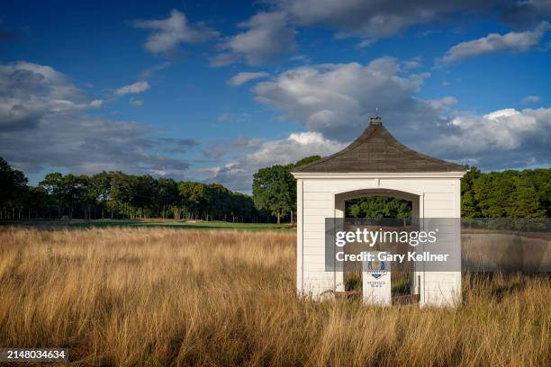 The Ryder Cup trophy is seen at the Bethpage Black Course host of the 2025 Ryder Cup on September 19, 2022 in Farmingdale, New York.