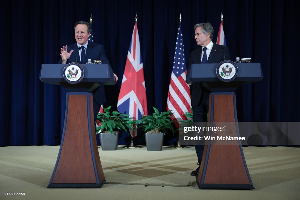 Secretary Of State Antony Blinken Meets With UK Foreign Secretary David Cameron At The State Department