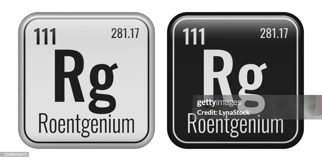 Roentegenium Roentgenium Symbol Chemical Element Of The Periodic Table Vector ...