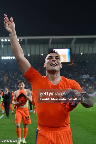 Lautaro Martínez of FC Internazionale during the Serie A TIM match between Udinese Calcio and FC Internazionale - Serie A TIM at Dacia Arena on April...
