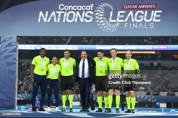 Referees during the Concacaf Nations League final match between Mexico and USMNT at AT&T Stadium on March 24, 2024 in Arlington, Texas.