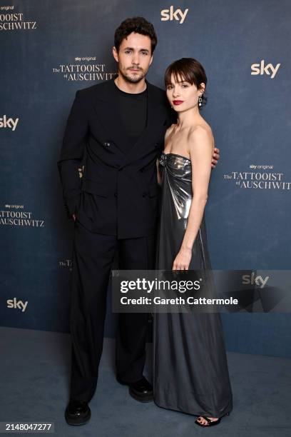 Jonah Hauer-King and Anna Próchniak attend "The Tattooist Of Auschwitz" Gala Screening at BAFTA on April 09, 2024 in London, England.