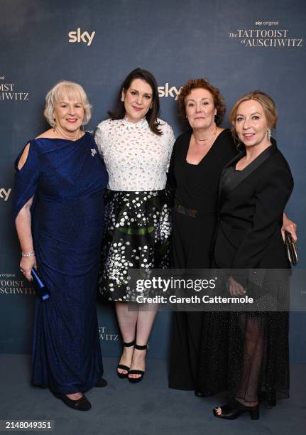 Heather Morris, Melanie Lynskey, guest and Claire Mundell attend "The Tattooist Of Auschwitz" Gala Screening at BAFTA on April 09, 2024 in London,...