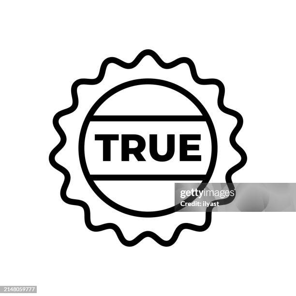 pixel perfect vector line icon for true or false - true or false stock illustrations