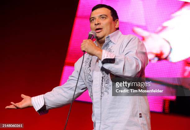 Carlos Mencia performs during Wild 94.9's Comedy Jam at Shoreline Amphitheatre on August 22, 2009 in Mountain View, California.