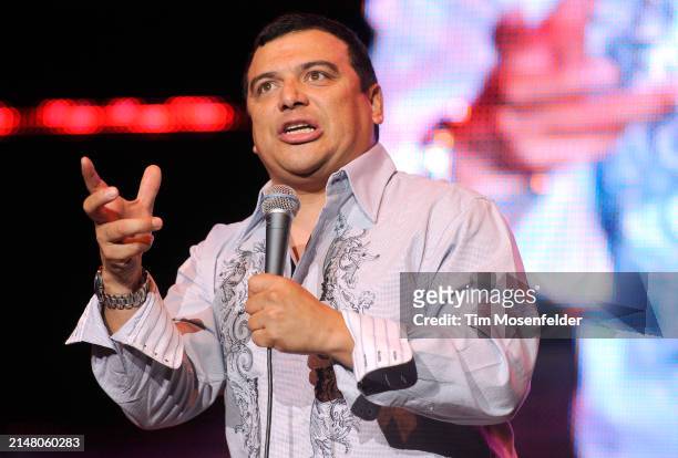 Carlos Mencia performs during Wild 94.9's Comedy Jam at Shoreline Amphitheatre on August 22, 2009 in Mountain View, California.