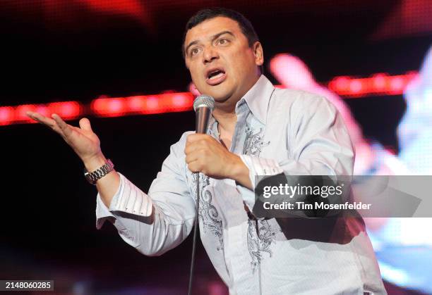 Carlos Mencia performs during Wild 94.9's Comedy Jam at Shoreline Amphitheatre on August 22, 2009 in Mountain View, California.