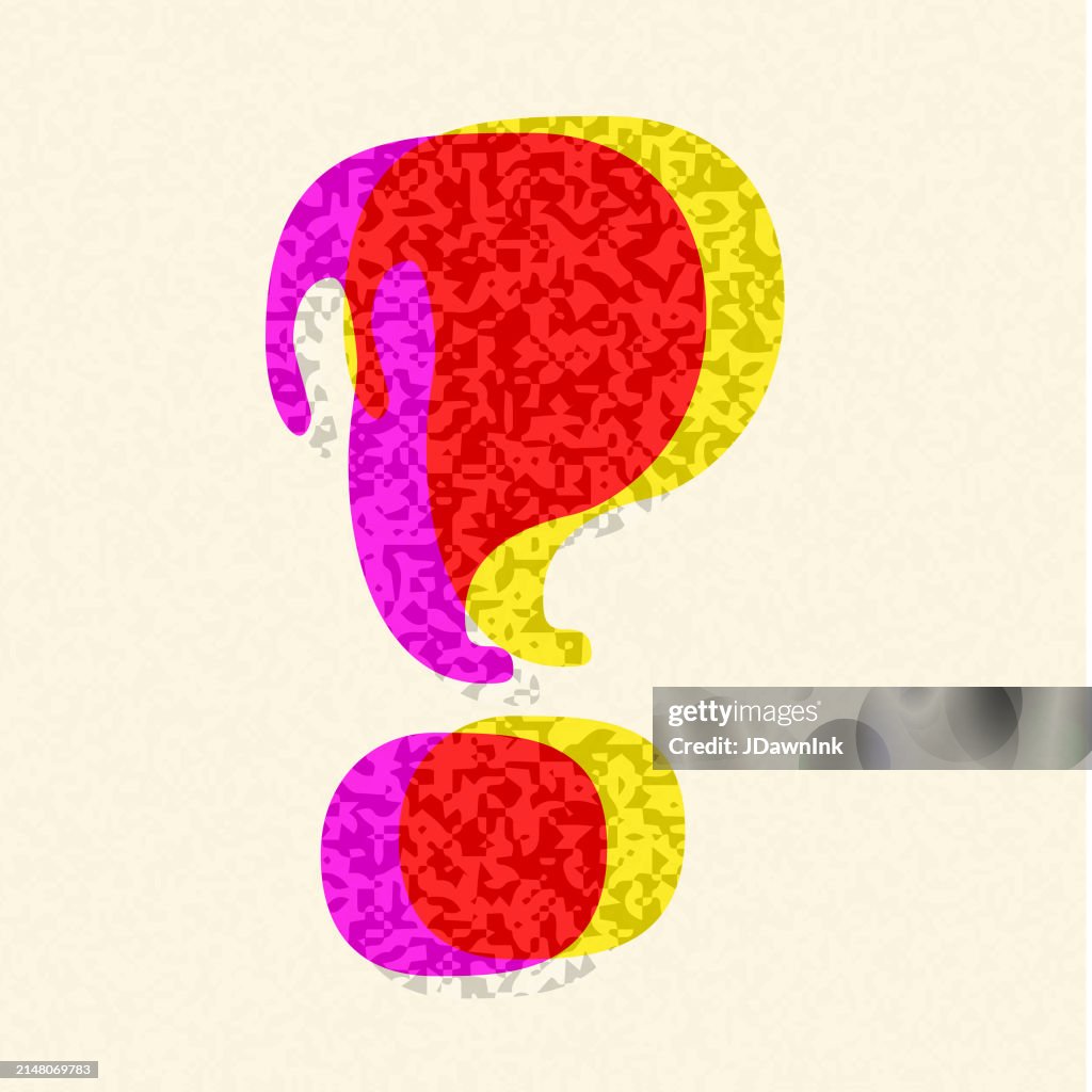 Questions Vector Font Retro Riso Print Style Screen Printing Question Mark Font Design ...