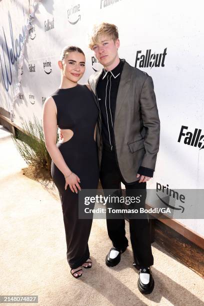 Katelyn Dunkin and Sam Golbach attend the world premiere of Prime Video's "Fallout" at TCL Chinese Theatre on April 09, 2024 in Hollywood, California.