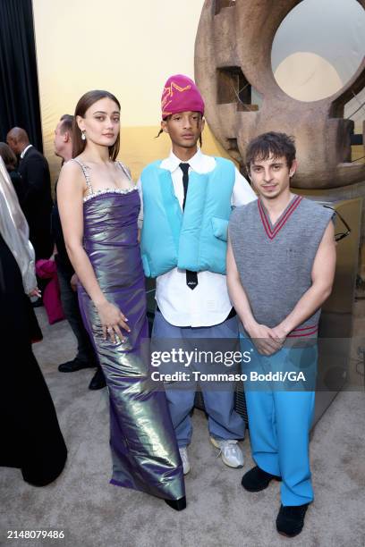 Ella Purnell, Jaden Smith and Moisés Arias attend the world premiere of Prime Video's "Fallout" at TCL Chinese Theatre on April 09, 2024 in...