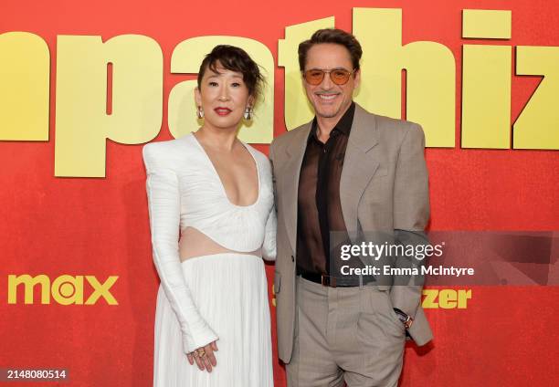 Sandra Oh and Robert Downey Jr. Attend the Los Angeles Premiere of HBO Original Limited Series "The Sympathizer" at The Paramount LA on April 09,...