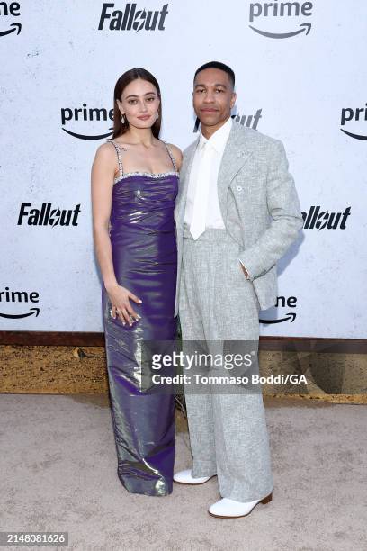 Ella Purnell and Aaron Clifton Moten attend the world premiere of Prime Video's "Fallout" at TCL Chinese Theatre on April 09, 2024 in Hollywood,...