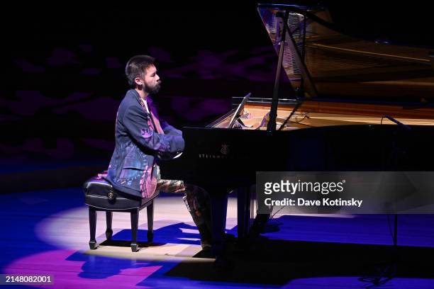 Conrad Tao performs onstage dur the Lincoln Center Spring Gala 2024 at David Geffen Hall on April 09, 2024 in New York City.
