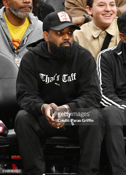 Todd Tucker attends the game between the Miami Heat and the Atlanta Hawks at State Farm Arena on April 09, 2024 in Atlanta, Georgia. NOTE TO USER:...