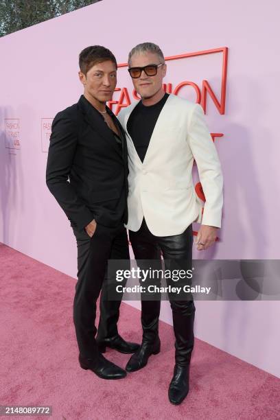 Evangelo Bousis and Peter Dundas attend the Fashion Trust U.S. Awards 2024 on April 09, 2024 in Beverly Hills, California.