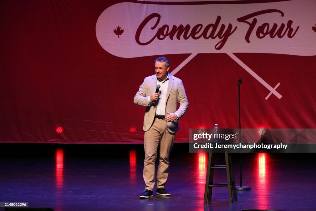 Dan Quinn performs during the 2025 Snowed In Comedy Tour stop at