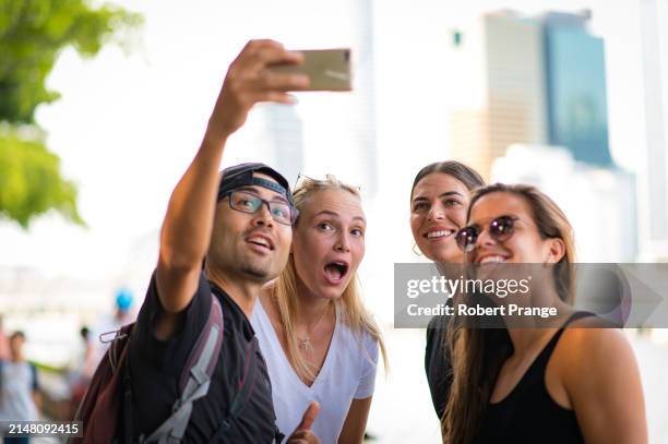 Ajla Tomljanovic of Australia, Donna Vekic of Croatia and Maria Sakkari of Greece visit downtown Brisbane ahead of the Brisbane International at...