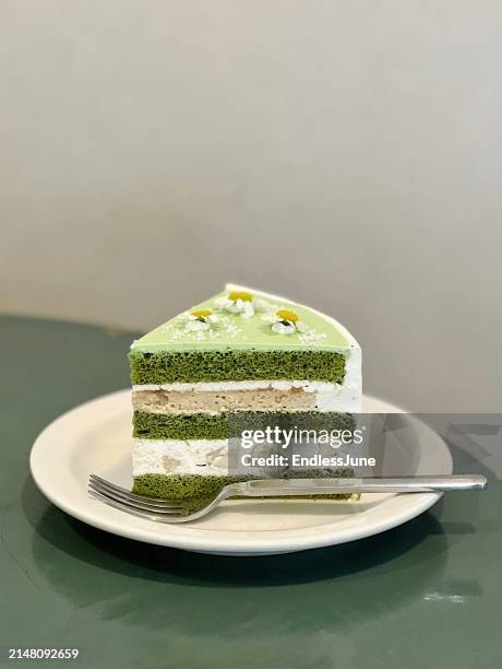 close-up of delicious cake in plate on the table - cake slice stock pictures, royalty-free photos & images