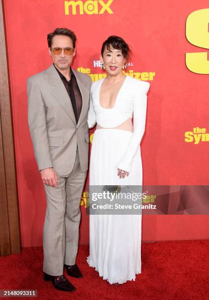 Sandra Oh, Robert Downey Jr. Arrives at the Los Angeles Premiere Of HBO Original Limited Series "The Sympathizer" at The Paramount LA on April 09,...