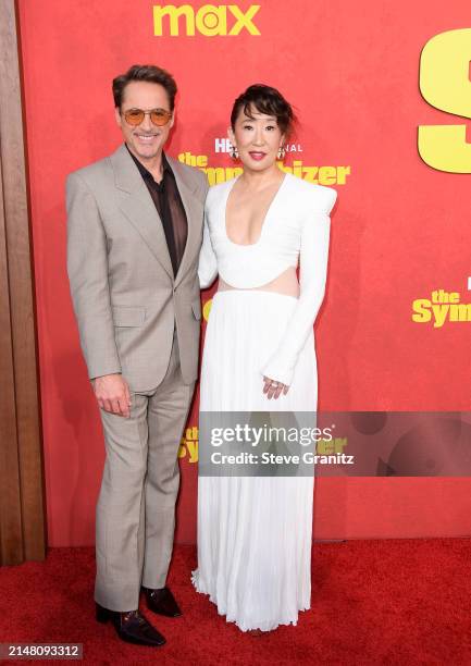 Sandra Oh, Robert Downey Jr. Arrives at the Los Angeles Premiere Of HBO Original Limited Series "The Sympathizer" at The Paramount LA on April 09,...