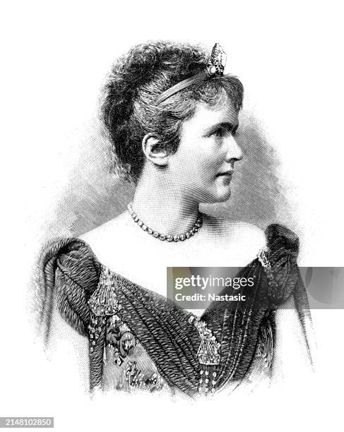 queen elizabeth of romania - authentic leader stock illustrations