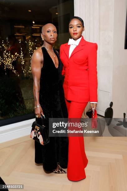 Cynthia Erivo and Janelle Monáe attend the Fashion Trust U.S. Awards 2024 on April 09, 2024 in Beverly Hills, California.