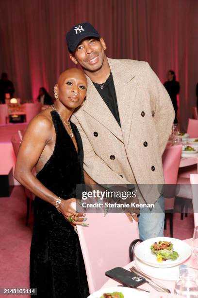 Cynthia Erivo and Jason Bolden attend the Fashion Trust U.S. Awards 2024 on April 09, 2024 in Beverly Hills, California.