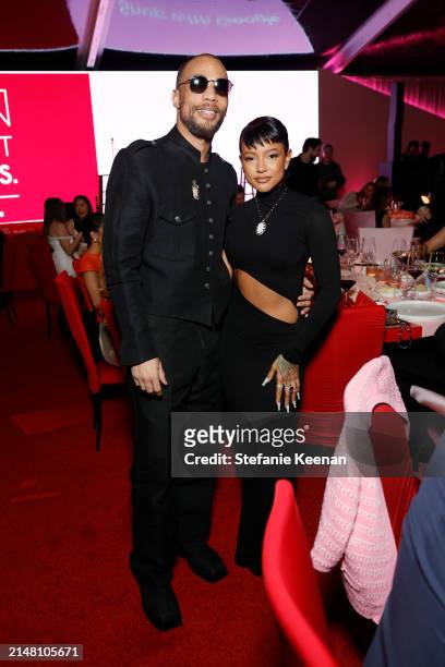 Kendrick Sampson and Karrueche Tran attend the Fashion Trust U.S. Awards 2024 on April 09, 2024 in Beverly Hills, California.