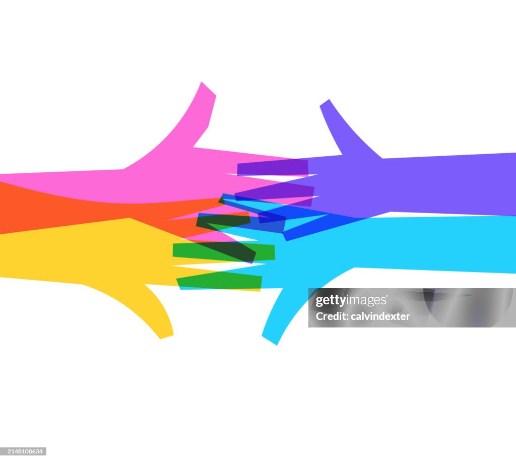 Human hands multi colored