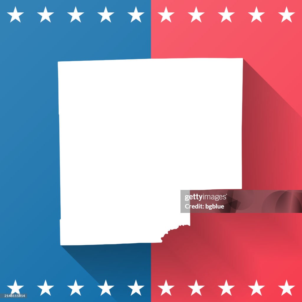 Bartholomew County, Indiana. Map on blue and red background